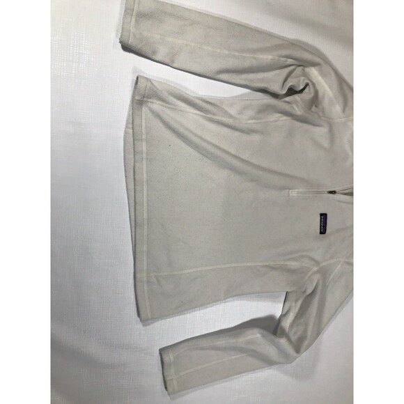 Patagonia Womens 1/4 Zip Fleece Pullover Sz Medium Cream - Picture 2 of 8